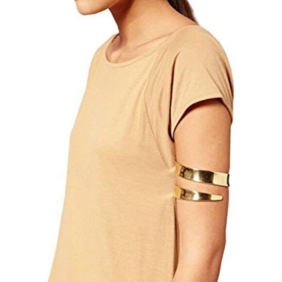 Adjustable Gold Upper Arm Jewelry Cuff Bracelet Armlet Armband Bangle - Picture 2 of 7